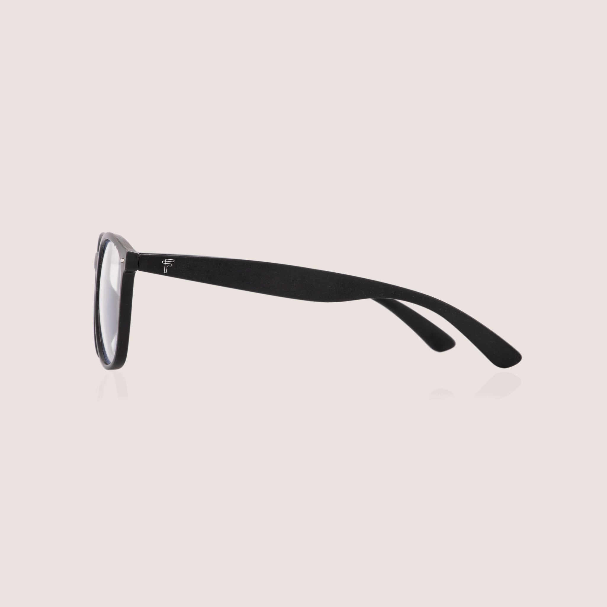 Round Wheat Eyeglasses - Black