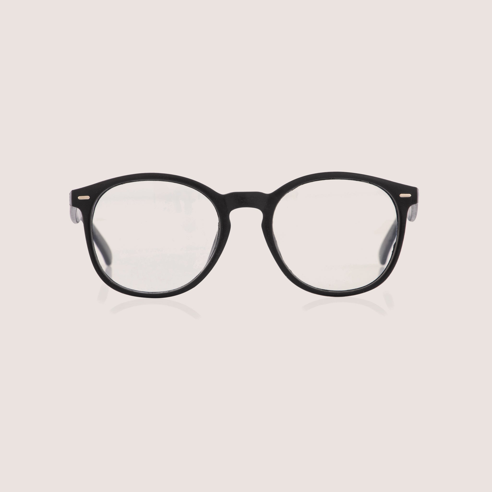 Round Wheat Eyeglasses - Black