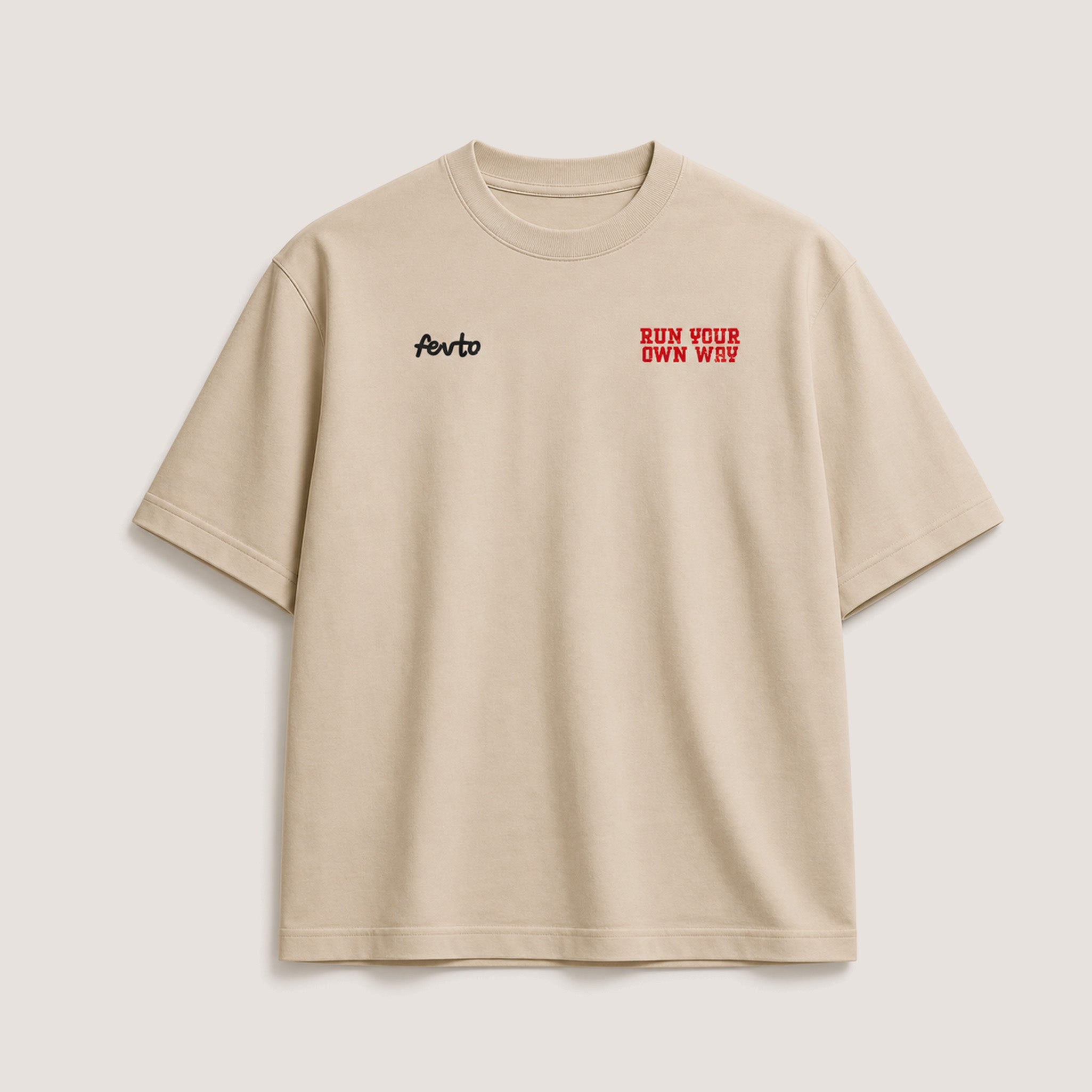 Camiseta semi oversize Beige
