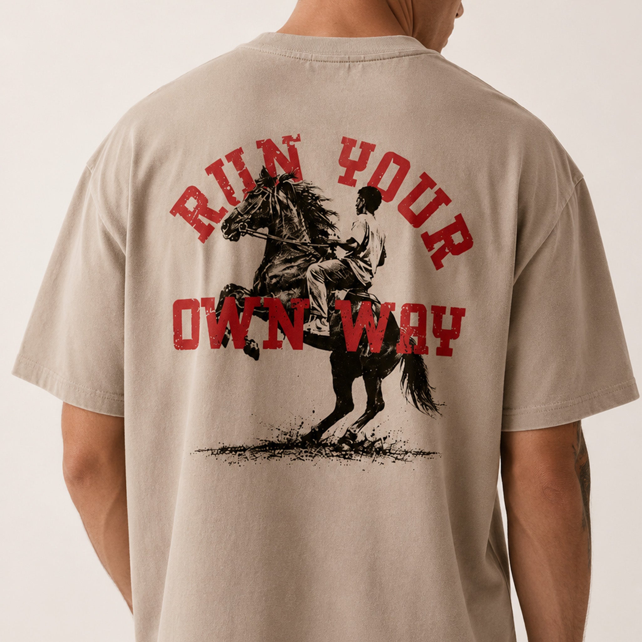 Camiseta semi oversize Beige