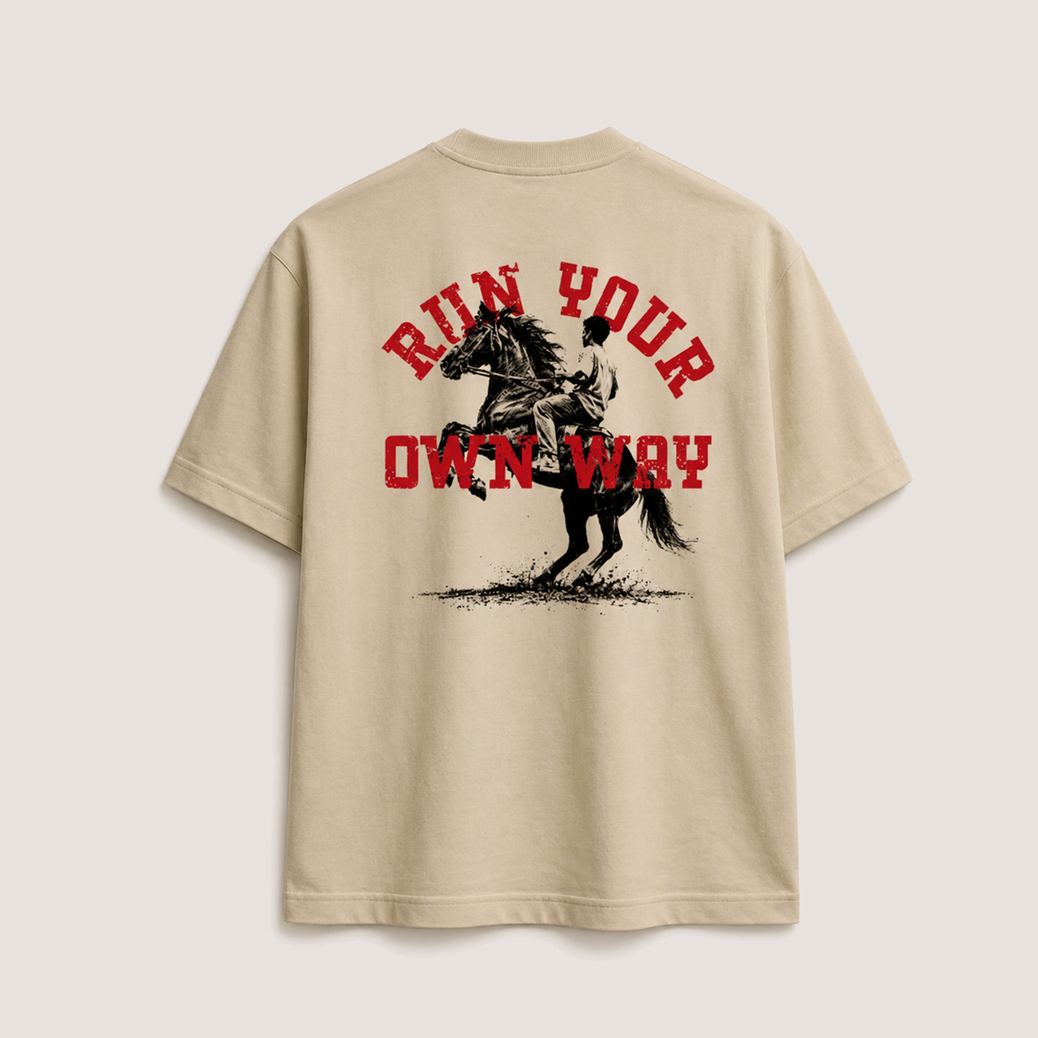 Camiseta semi oversize Beige